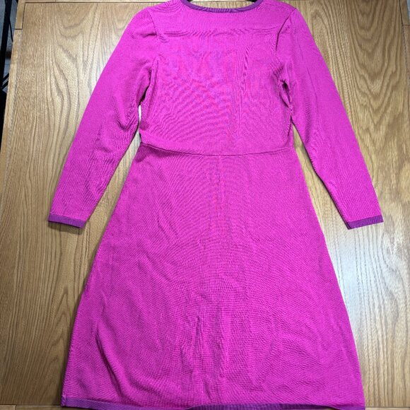 NWT Sabié Pink Knit Long Sleeve Fit & Flare Sweater Dress – Size L - Picture 6 of 7